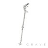 316L SURGICAL STEEL THREADLESS PUSH IN MOON STAR BEZEL CHAIN CZ TOP PART